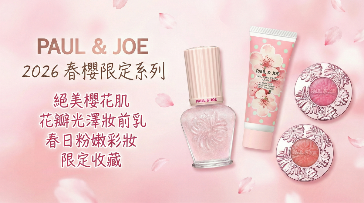 【2026春妝預告】Paul & Joe 絕美「櫻花限定系列」：夢幻花瓣妝前乳、香氛噴霧搶先看