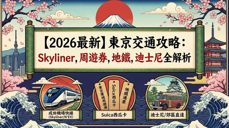 【2026日本交通攻略】羽田機場/成田機場 Skyliner/東京廣域周遊券/地鐵/Suica 全解析