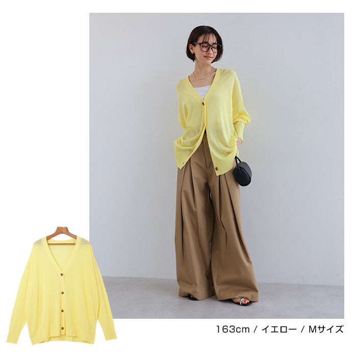 【Alma Design】長袖寬鬆薄透針織外套 袖長遮手防曬設計 顏色