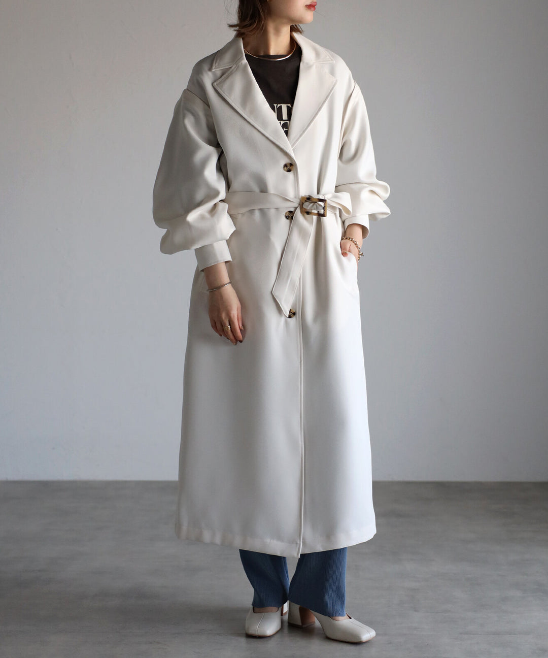 【TOPWHOLE】附腰帶兩穿長版風衣 Japan E-Shop