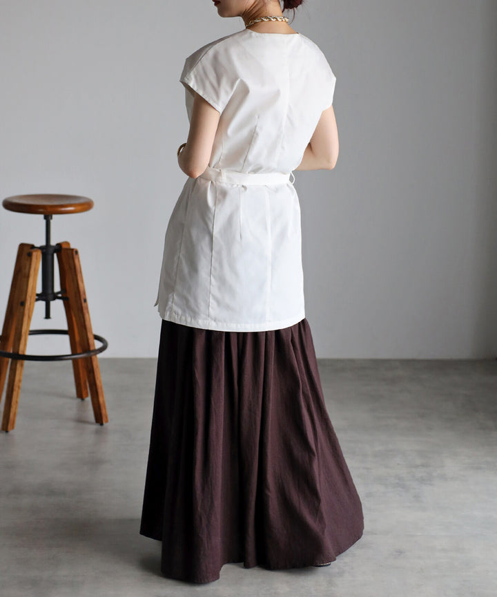 【TOPWHOLE】附腰帶長版V領背心 海軍藍 Japan E-Shop