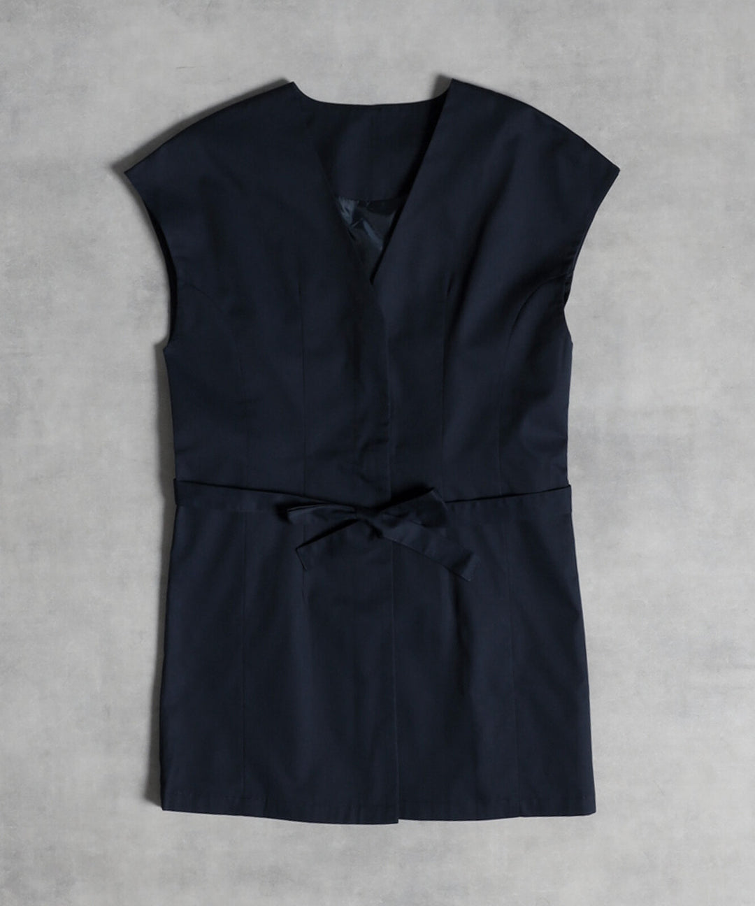 【TOPWHOLE】附腰帶長版V領背心 海軍藍 Japan E-Shop