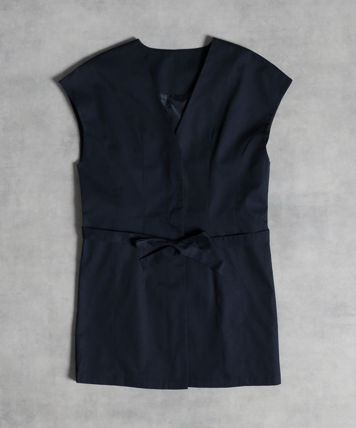 【TOPWHOLE】附腰帶長版V領背心 海軍藍 Japan E-Shop