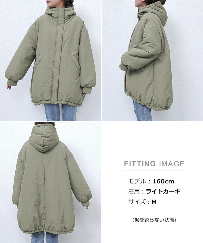 【Alma Design】尼龍中綿寬鬆連帽外套 保暖蓬鬆冬季必備 顏色