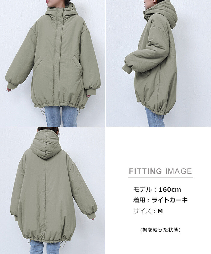 【Alma Design】尼龍中綿寬鬆連帽外套 保暖蓬鬆冬季必備 顏色