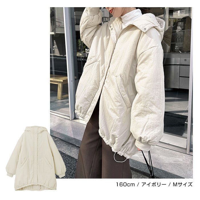 【Alma Design】尼龍中綿寬鬆連帽外套 保暖蓬鬆冬季必備 顏色