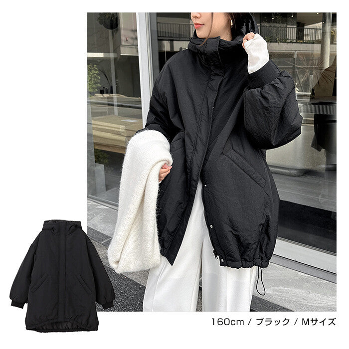 【Alma Design】尼龍中綿寬鬆連帽外套 保暖蓬鬆冬季必備 顏色