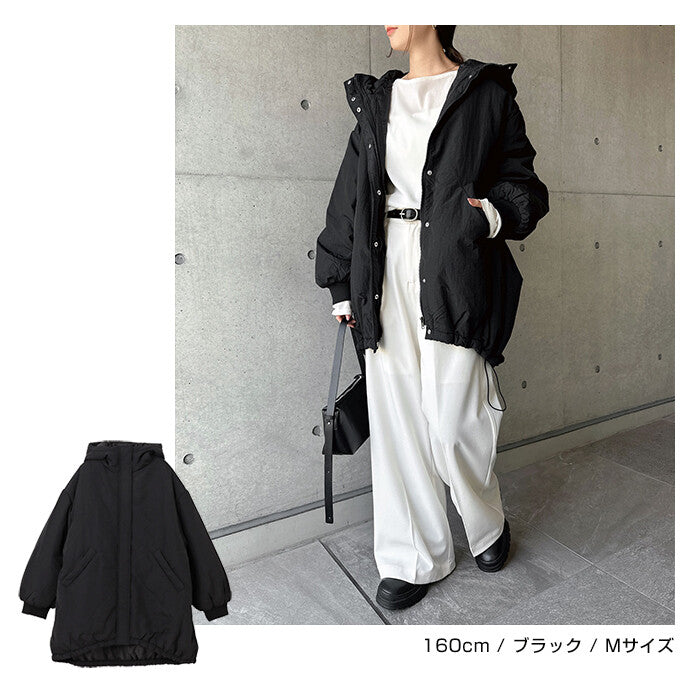 【Alma Design】尼龍中綿寬鬆連帽外套 保暖蓬鬆冬季必備 顏色