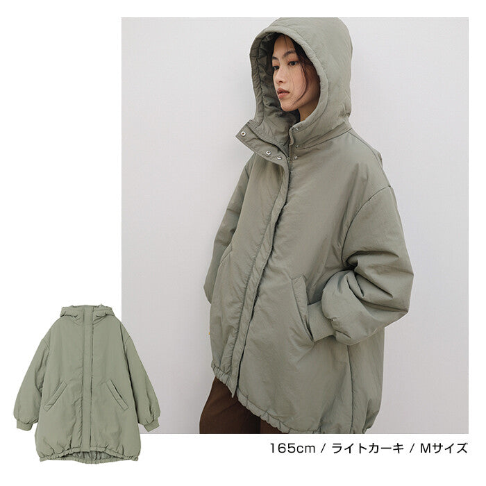 【Alma Design】尼龍中綿寬鬆連帽外套 保暖蓬鬆冬季必備 顏色