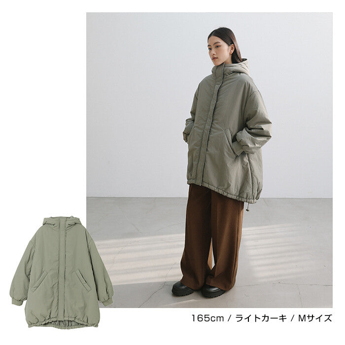 【Alma Design】尼龍中綿寬鬆連帽外套 保暖蓬鬆冬季必備 顏色