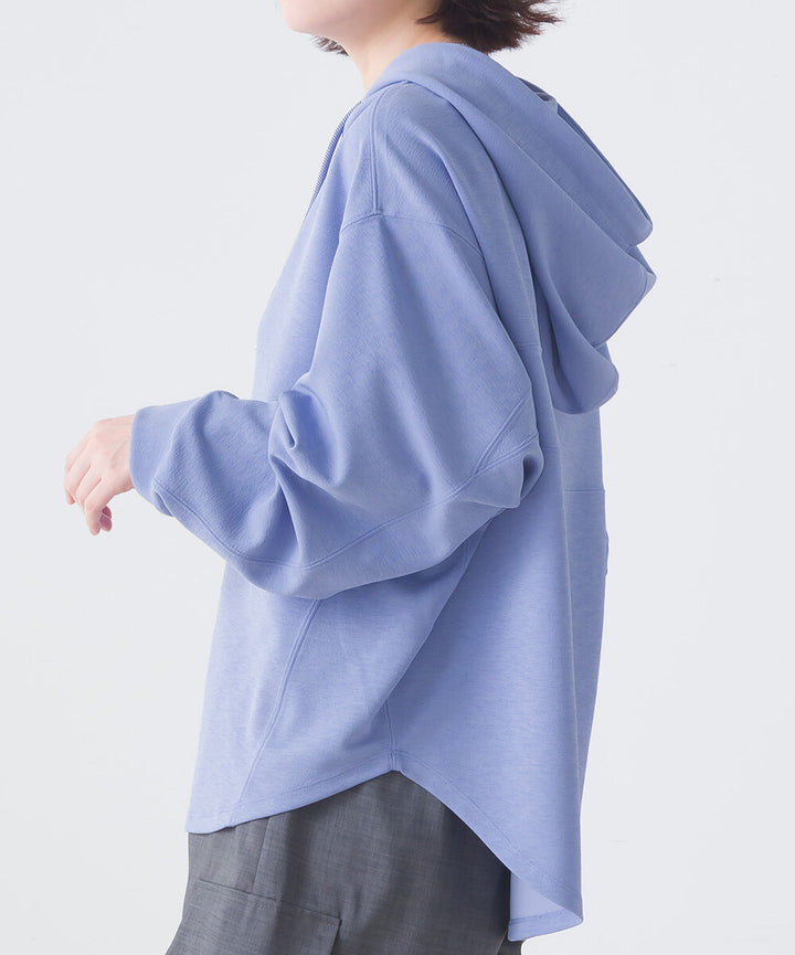 【FURRY】梨地拼接寬鬆連帽上衣 Japan E-Shop