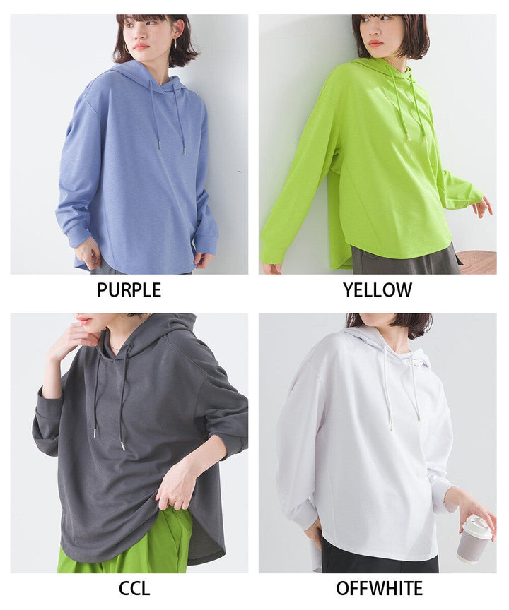 【FURRY】梨地拼接寬鬆連帽上衣 Japan E-Shop