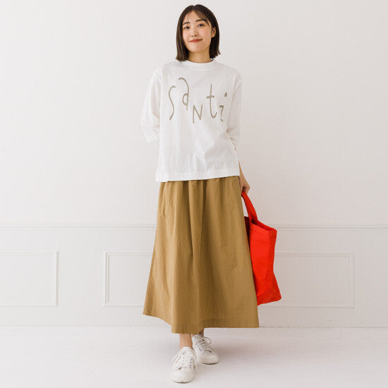 【kermu】水洗棉抓褶長裙 Japan E-Shop