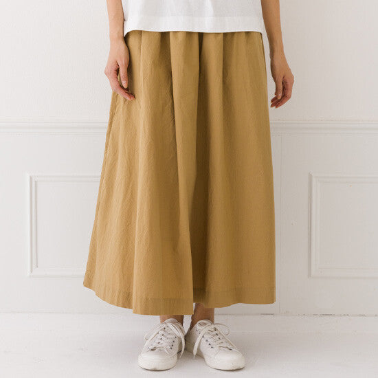 【kermu】水洗棉抓褶長裙 Japan E-Shop