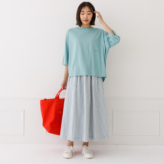 【kermu】水洗棉抓褶長裙 Japan E-Shop