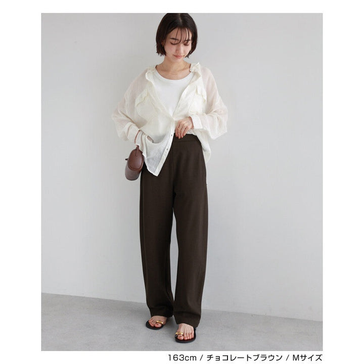 【evernavy】高彈羅馬布寬版弧形長褲 S至XL Japan E-Shop