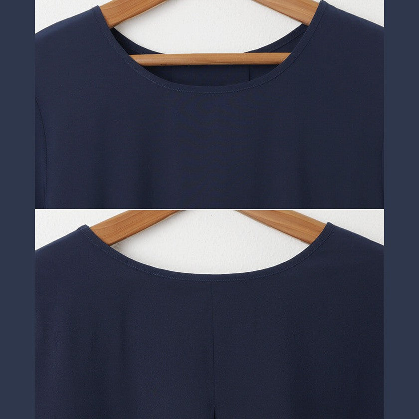 【evernavy】輕薄微彈荷葉下襬女裝襯衫 Japan E-Shop