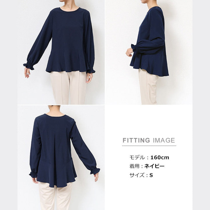 【evernavy】輕薄微彈荷葉下襬女裝襯衫 Japan E-Shop
