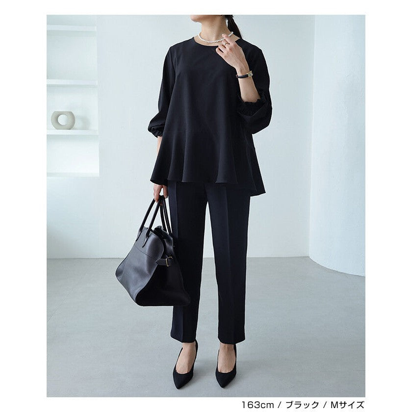 【evernavy】輕薄微彈荷葉下襬女裝襯衫 Japan E-Shop