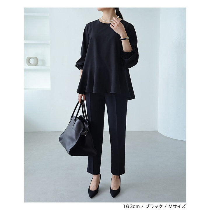 【evernavy】輕薄微彈荷葉下襬女裝襯衫 Japan E-Shop