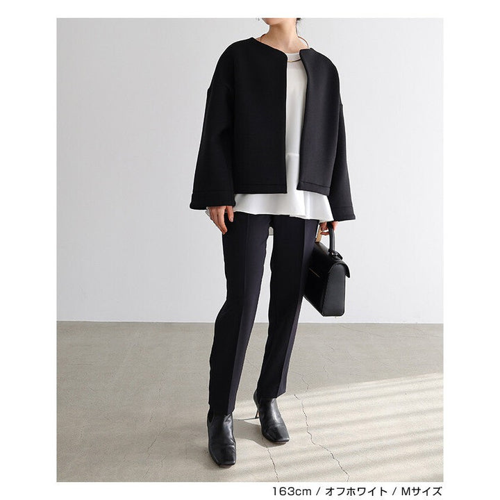【evernavy】輕薄微彈荷葉下襬女裝襯衫 Japan E-Shop