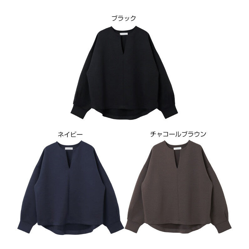 【evernavy】空氣層深V領蓬袖女裝上衣 Japan E-Shop