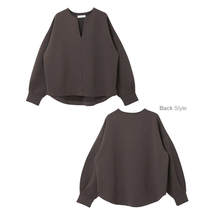 【evernavy】空氣層深V領蓬袖女裝上衣 Japan E-Shop