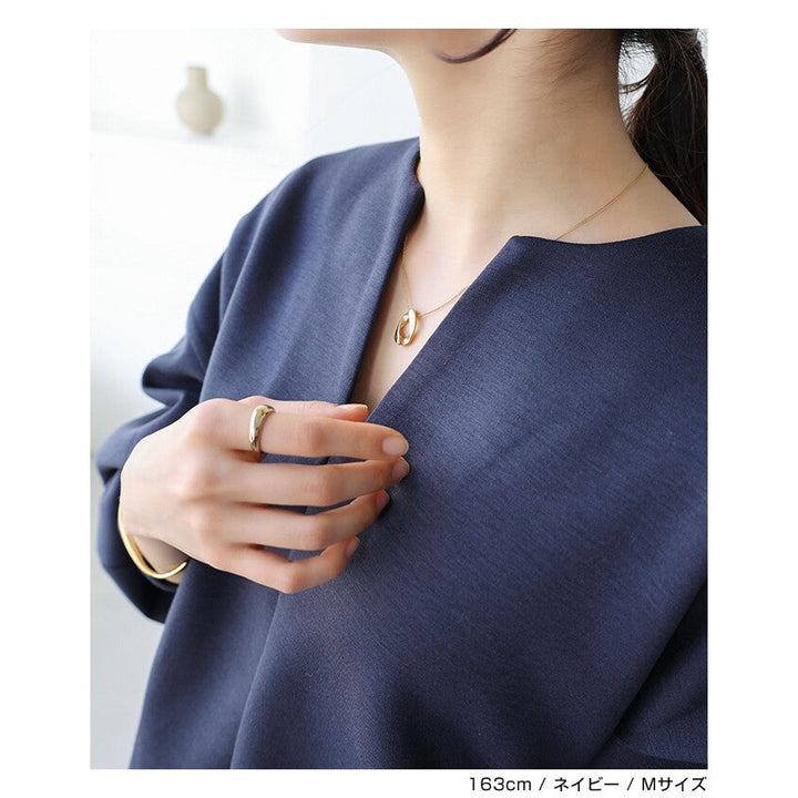 【evernavy】空氣層深V領蓬袖女裝上衣 Japan E-Shop