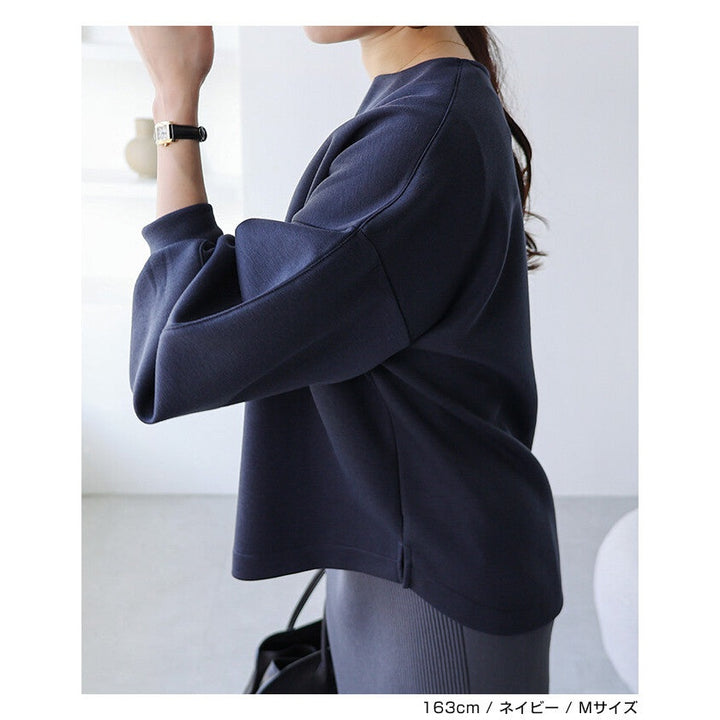 【evernavy】空氣層深V領蓬袖女裝上衣 Japan E-Shop