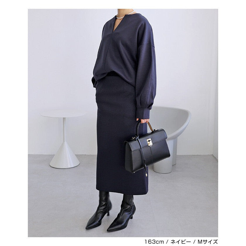 【evernavy】空氣層深V領蓬袖女裝上衣 Japan E-Shop
