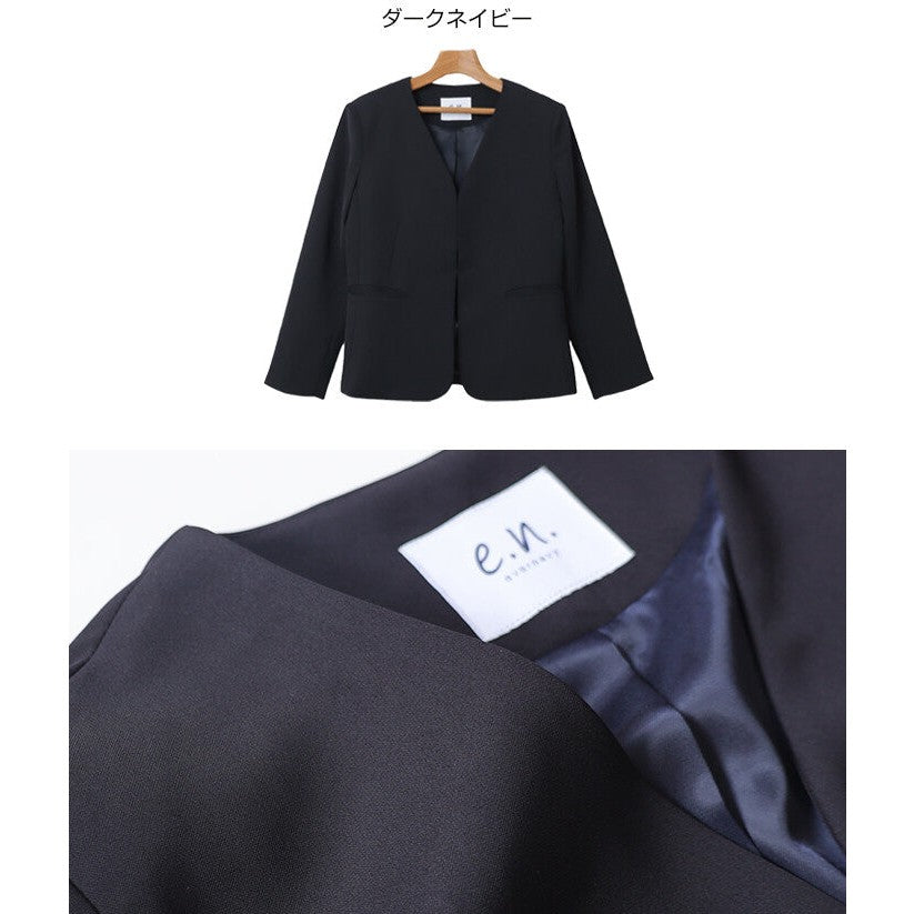 【evernavy】深海軍藍無領短版西裝外套 Japan E-Shop