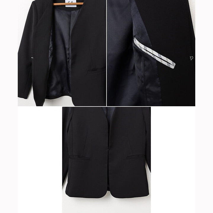 【evernavy】深海軍藍無領短版西裝外套 Japan E-Shop