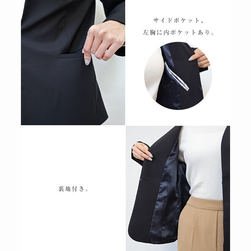 【evernavy】深海軍藍無領短版西裝外套 Japan E-Shop
