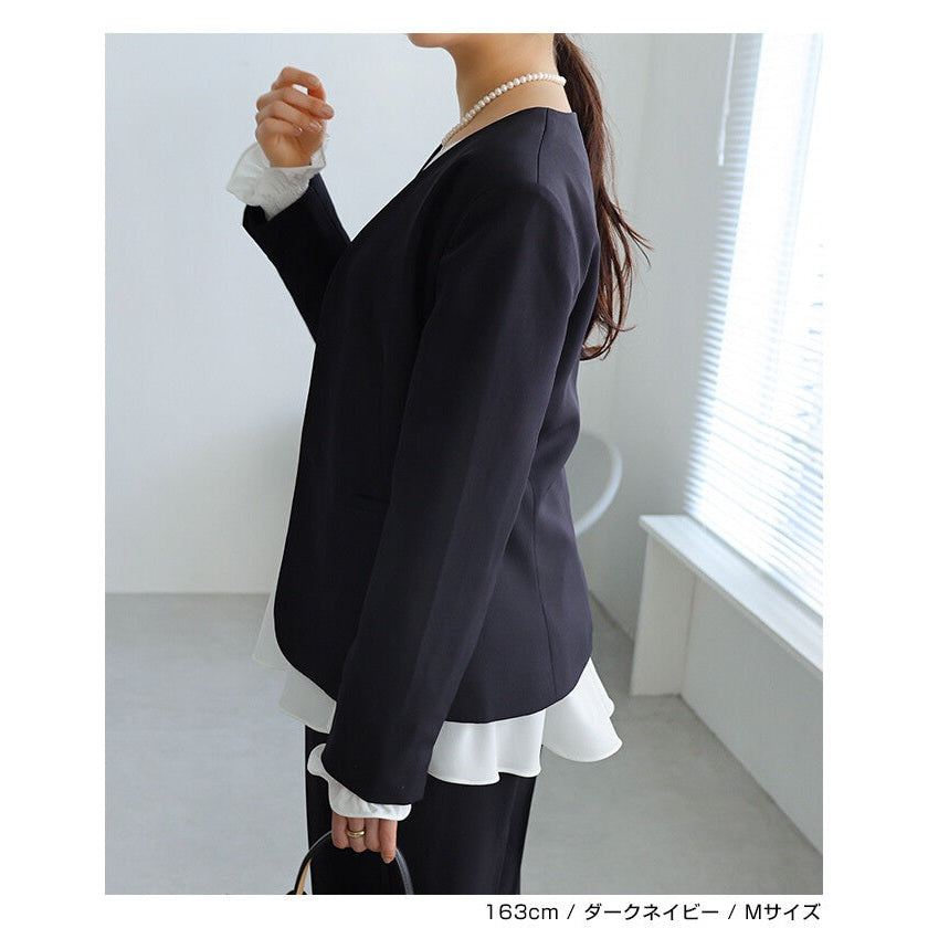 【evernavy】深海軍藍無領短版西裝外套 Japan E-Shop