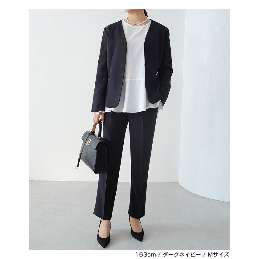 【evernavy】深海軍藍無領短版西裝外套 Japan E-Shop