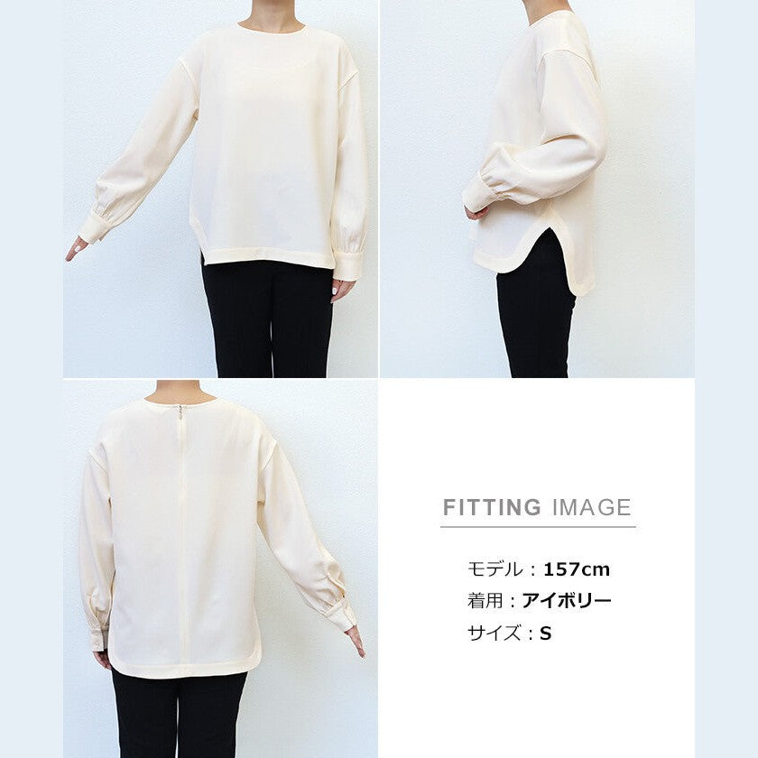 【evernavy】雙層織法蓬鬆袖前短後長女裝襯衫 Japan E-Shop