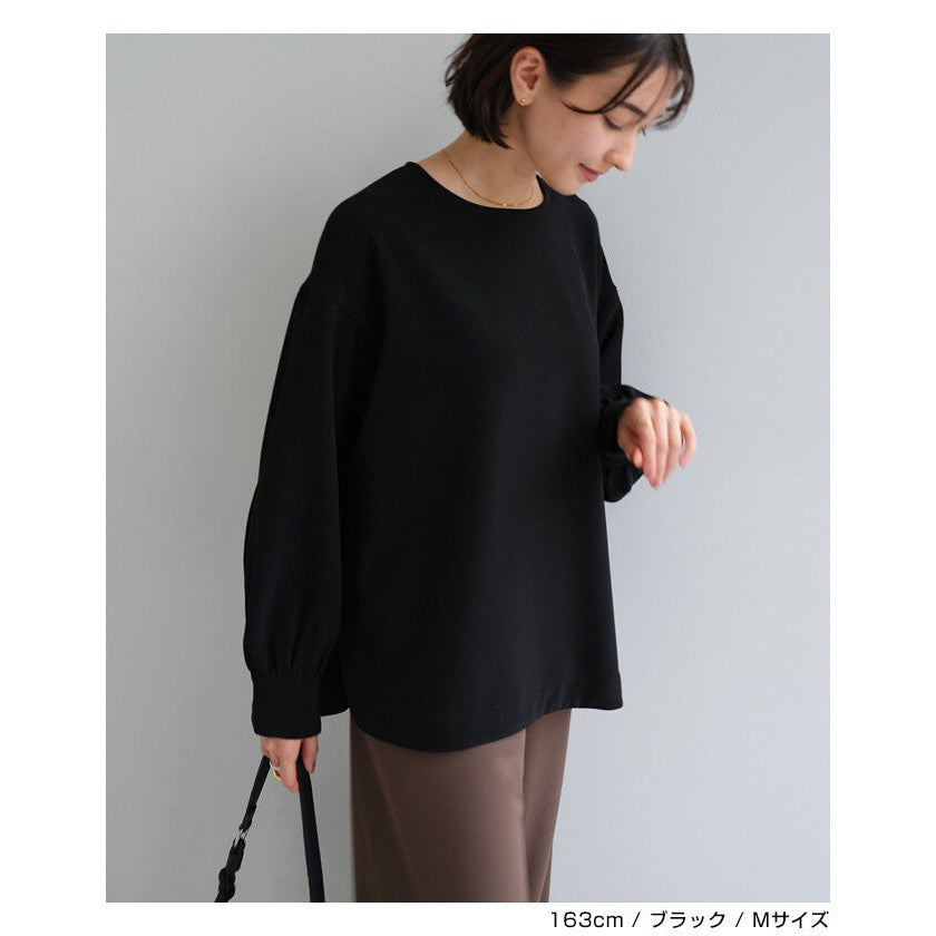 【evernavy】雙層織法蓬鬆袖前短後長女裝襯衫 Japan E-Shop