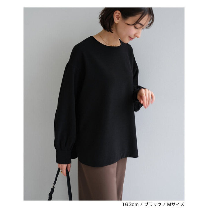 【evernavy】雙層織法蓬鬆袖前短後長女裝襯衫 Japan E-Shop