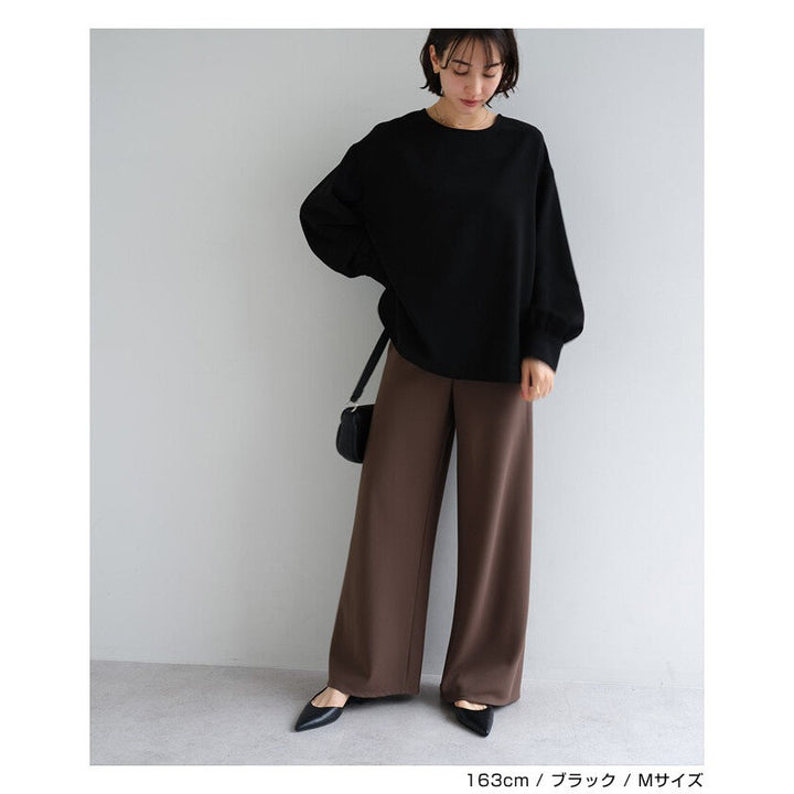 【evernavy】雙層織法蓬鬆袖前短後長女裝襯衫 Japan E-Shop