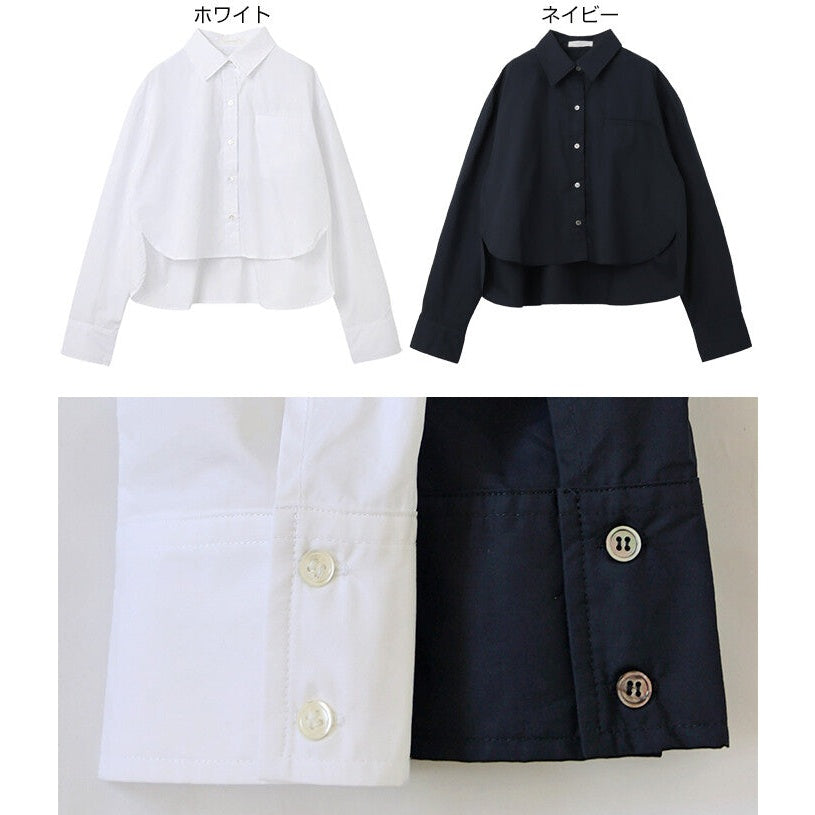 【evernavy】純棉立體剪裁前短後長襯衫外套 Japan E-Shop