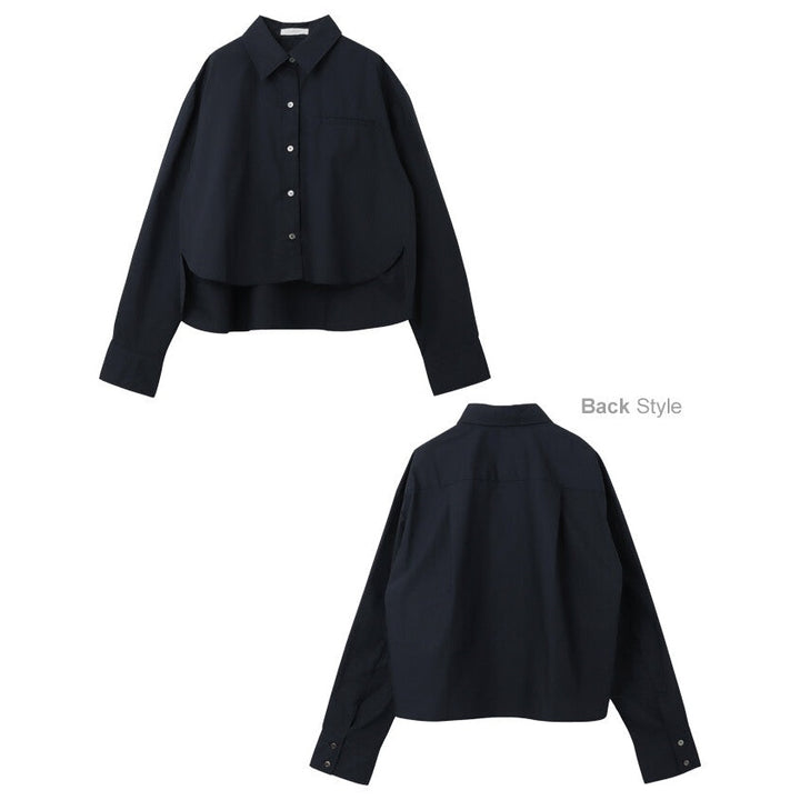 【evernavy】純棉立體剪裁前短後長襯衫外套 Japan E-Shop