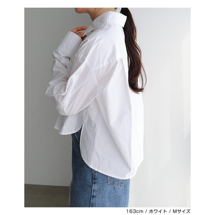 【evernavy】純棉立體剪裁前短後長襯衫外套 Japan E-Shop