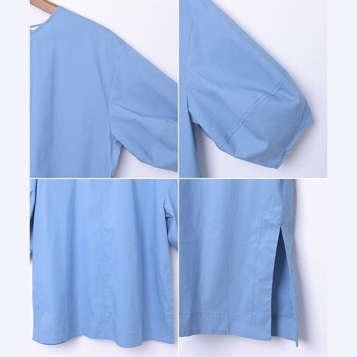【evernavy】棉混紡立體燈籠袖長版女裝襯衫 Japan E-Shop
