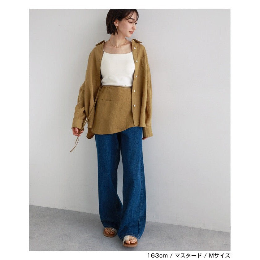 【evernavy】100%亞麻寬鬆長袖襯衫 柔軟水洗質感 Japan E-Shop