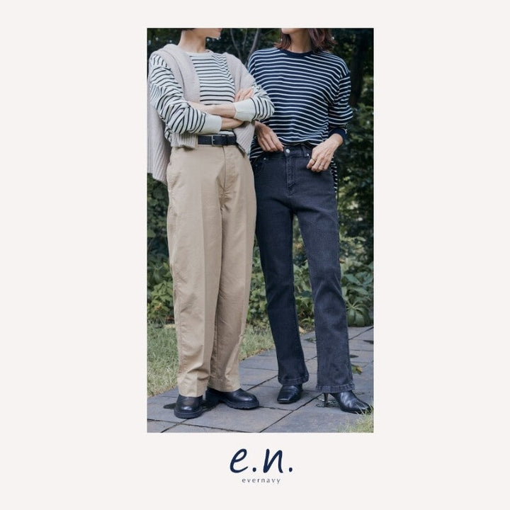 【evernavy】高彈力高腰修身微喇叭牛仔褲 Japan E-Shop