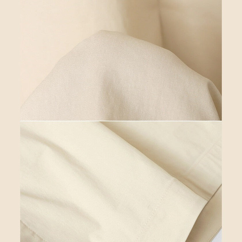 【evernavy】挺身棉混紡澎袖長版洋裝 Japan E-Shop