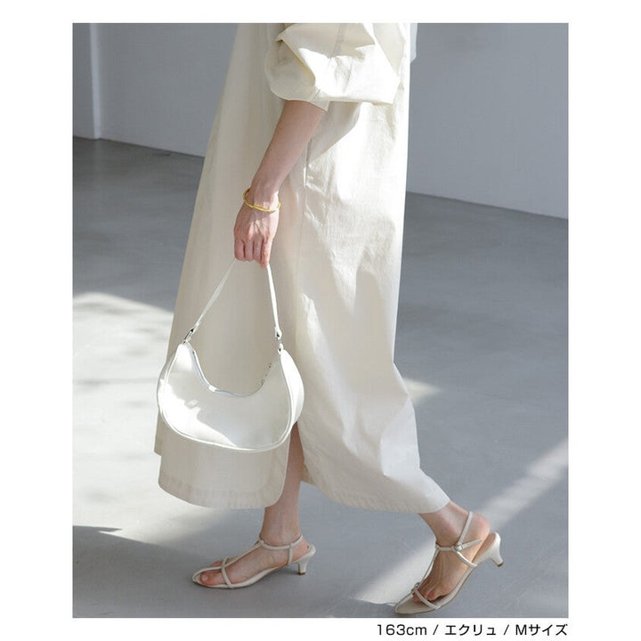 【evernavy】挺身棉混紡澎袖長版洋裝 Japan E-Shop