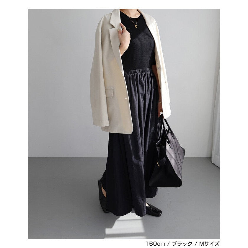 【evernavy】羅紋針織拼接抽繩氣球長洋裝 Japan E-Shop