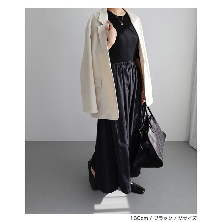 【evernavy】羅紋針織拼接抽繩氣球長洋裝 Japan E-Shop