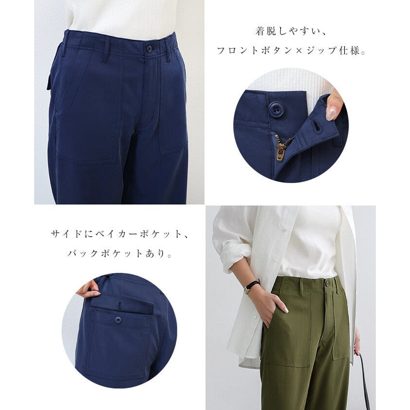 【evernavy】柔垂可調腰寬版工作長褲 Japan E-Shop